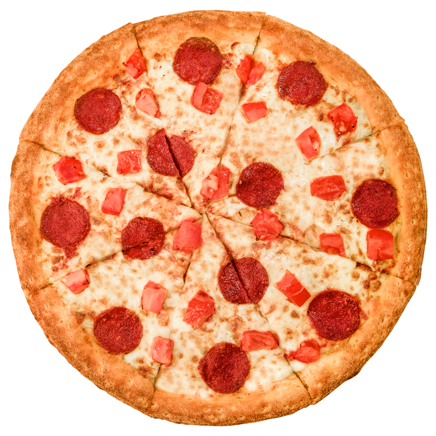 Fresh pepperoni with tomatoes